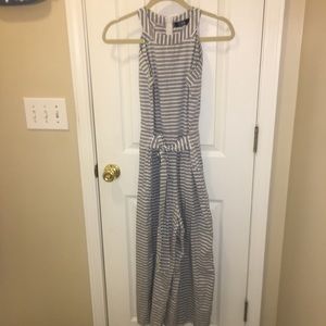 Gently Worn Grey Striped Pants Jumpsuit